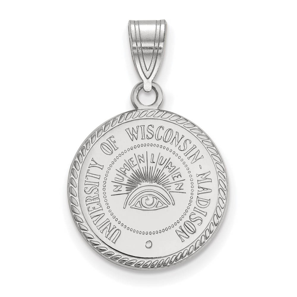 Sterling Silver U. of Wisconsin Crest Disc Pendant