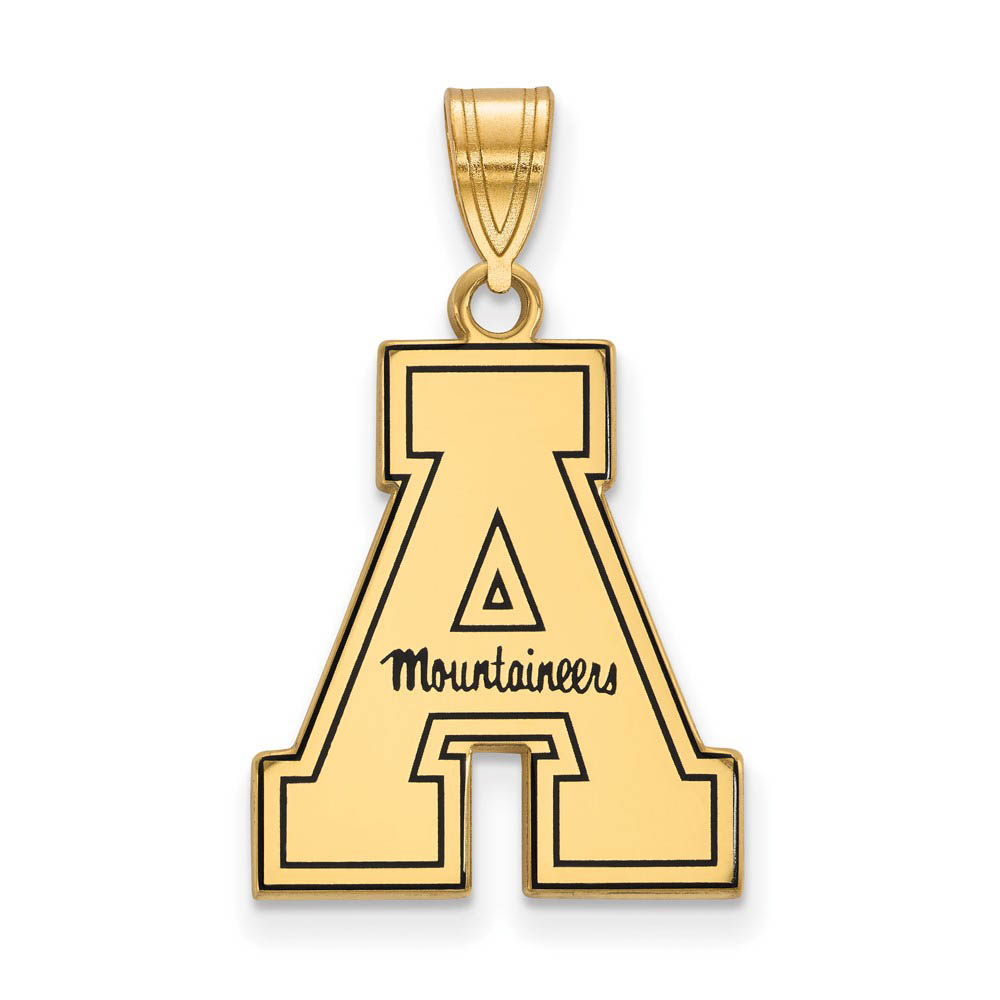 14k Gold Plated Silver Appalachian State Enamel Pendant