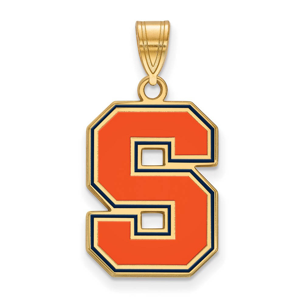 14k Gold Plated Silver Syracuse U. Enamel Pendant