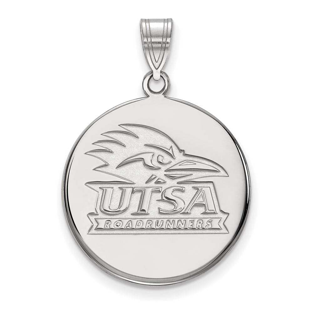 10k White Gold U. of Texas at San Antonio Disc Pendant