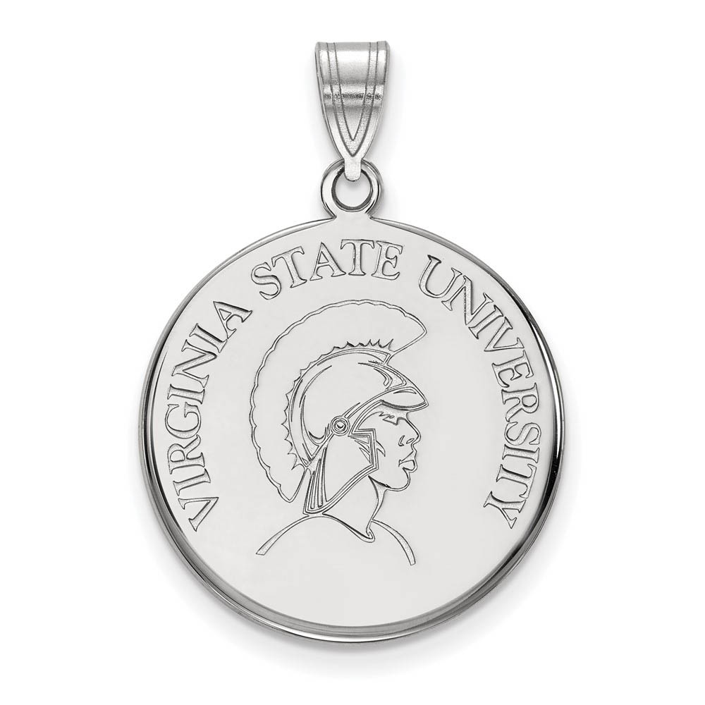 10k White Gold Virginia State Disc Pendant