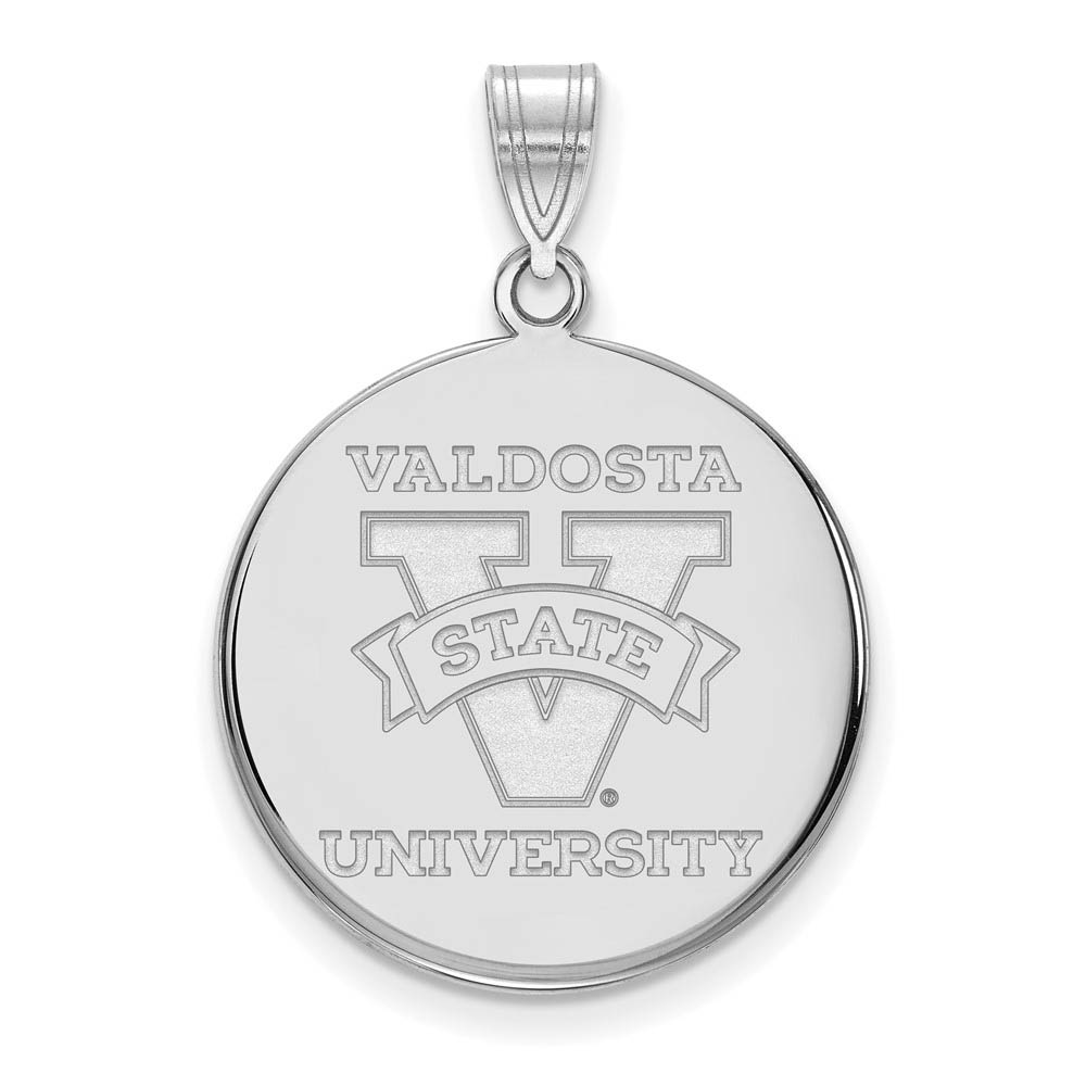 10k White Gold Valdosta State Disc Pendant