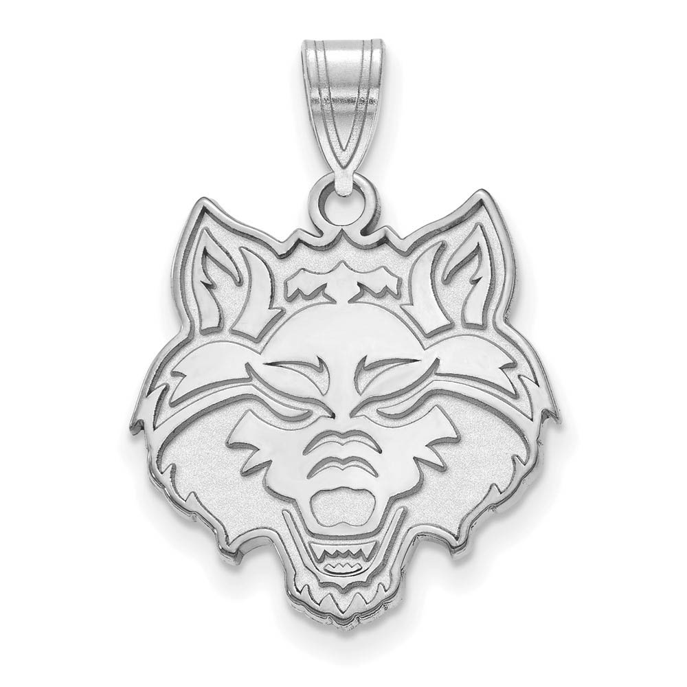 10k White Gold Arkansas State Mascot Pendant