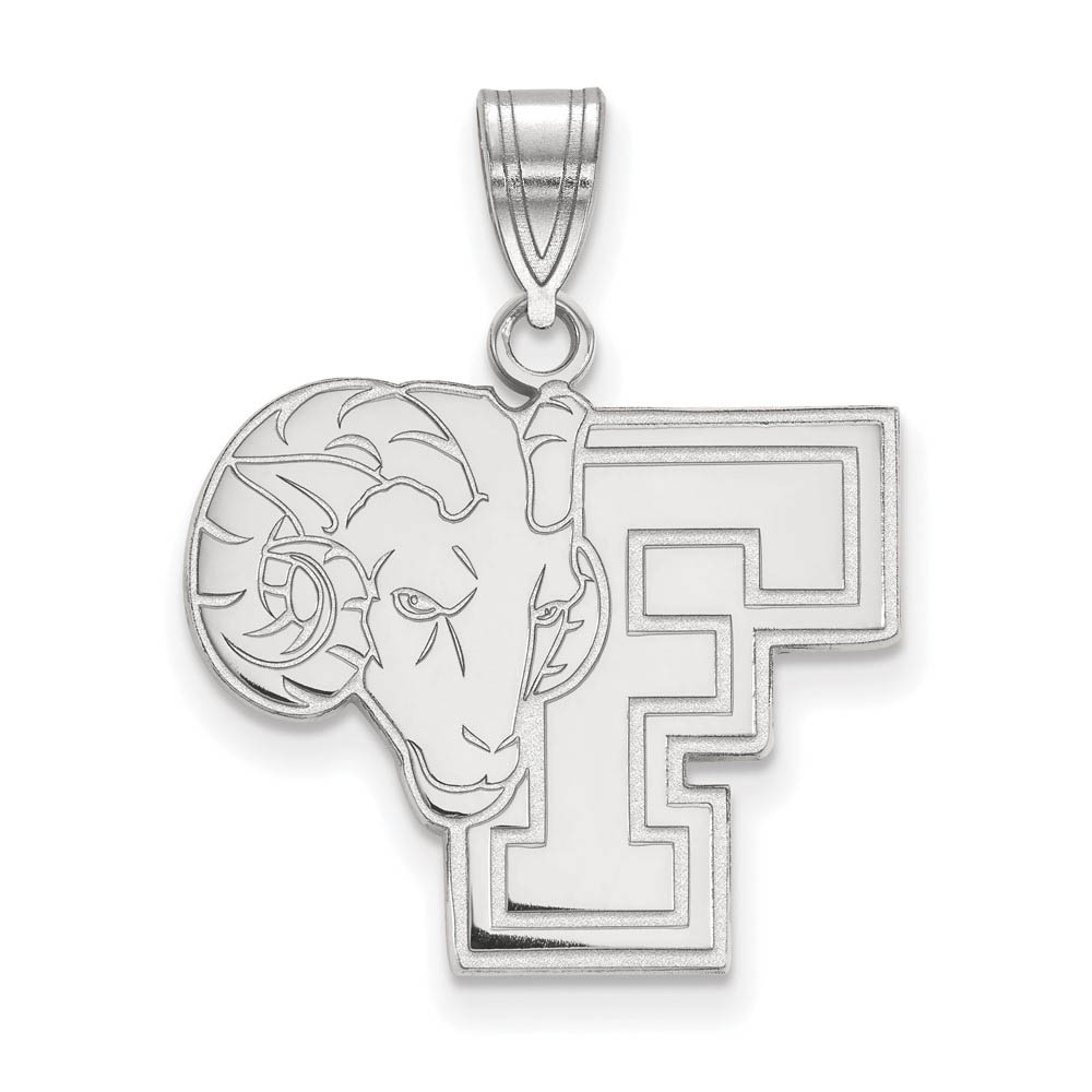 10k White Gold Fordham U Mascot Pendant