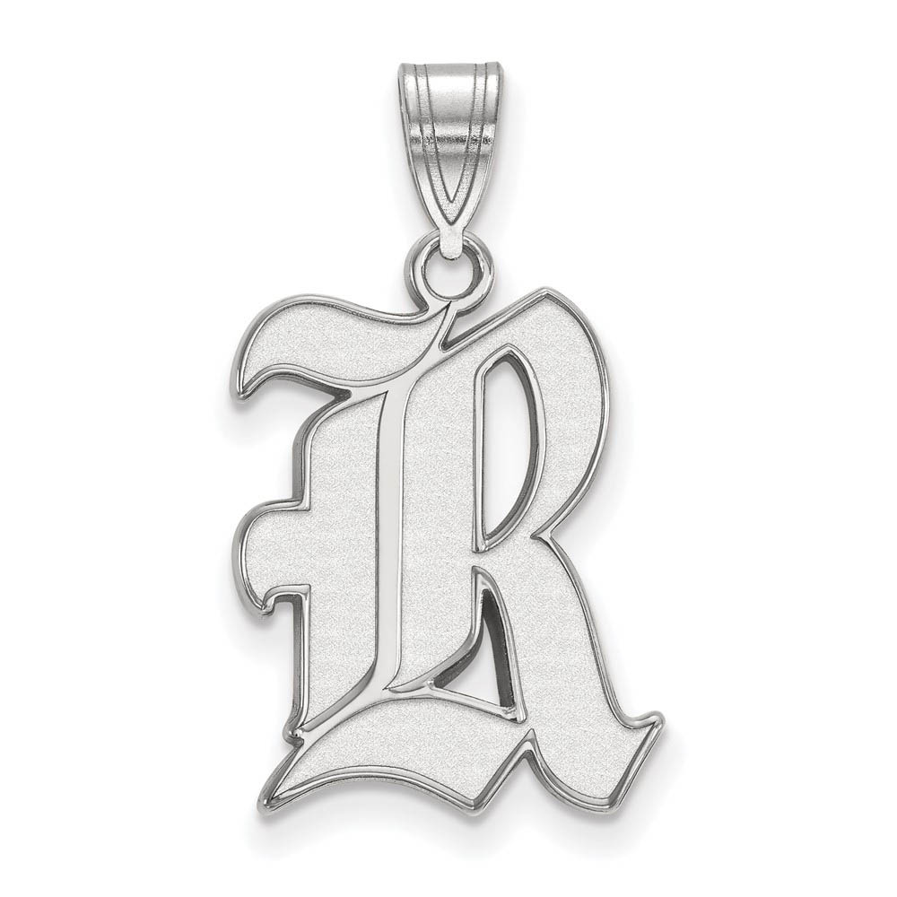 10k White Gold Rice U. 'R' Pendant
