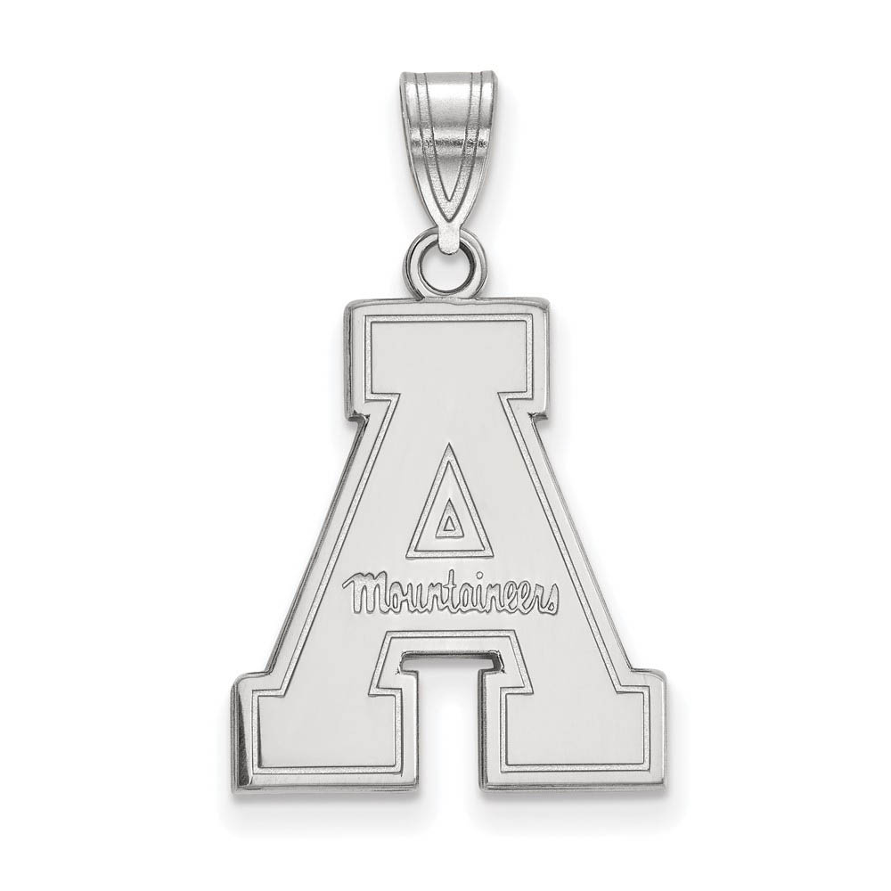 10k White Gold Appalachian State 'A' Pendant