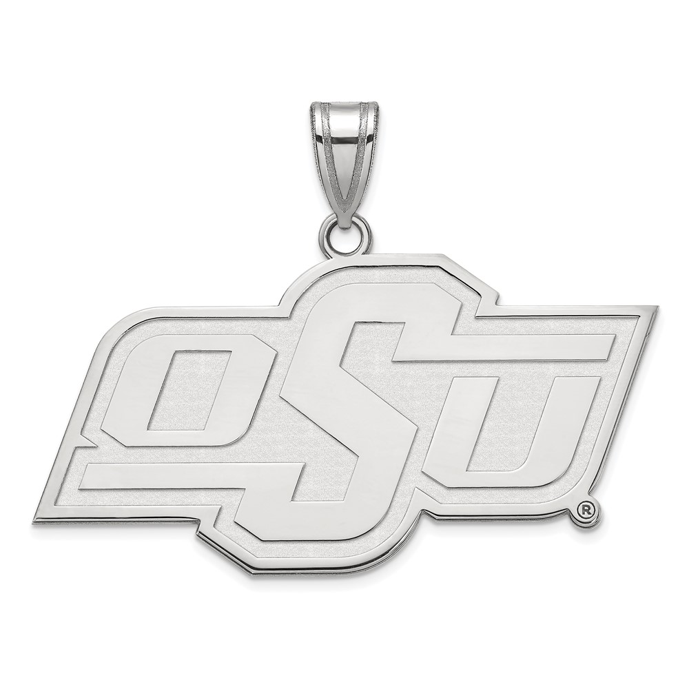 10k White Gold Oklahoma State 'OSU' Pendant