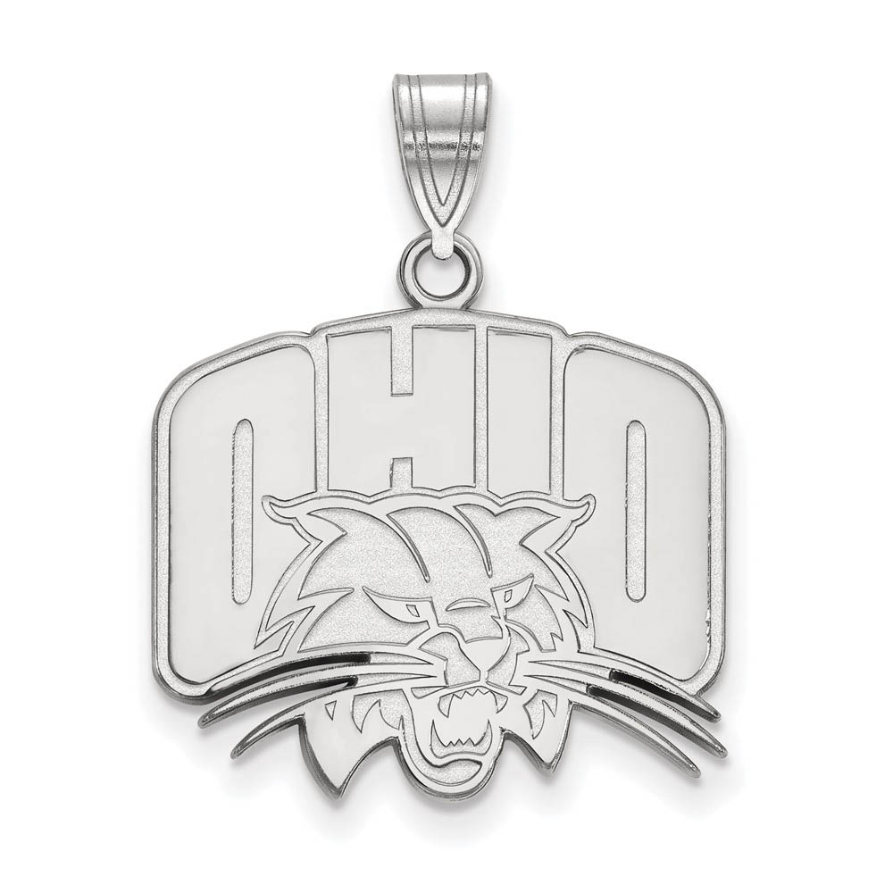 10k White Gold Ohio U. Logo Pendant