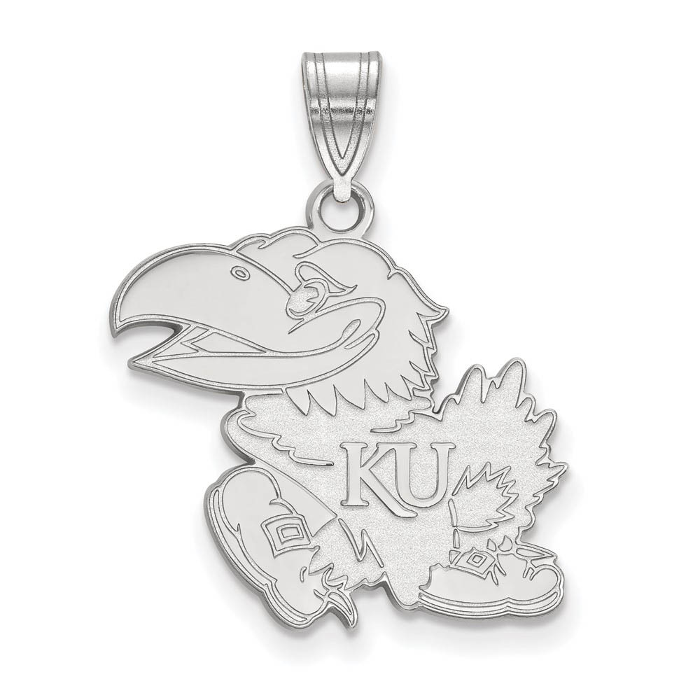 10k White Gold U. of Kansas Mascot Pendant
