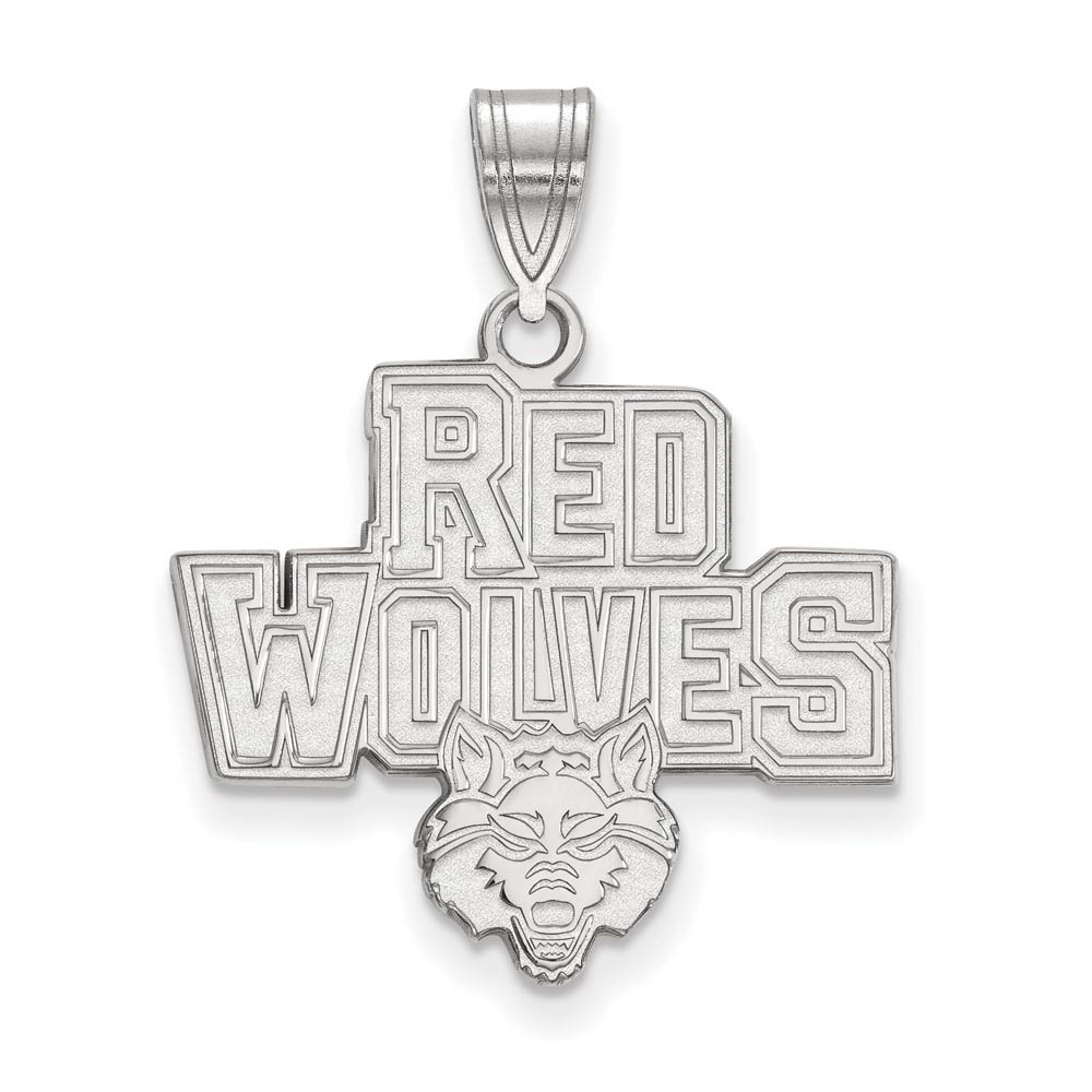10k White Gold Arkansas State Pendant