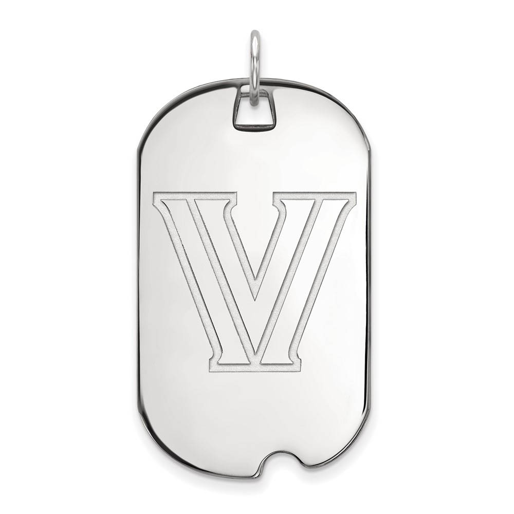 10k White Gold Villanova U. Logo Dog Tag Pendant