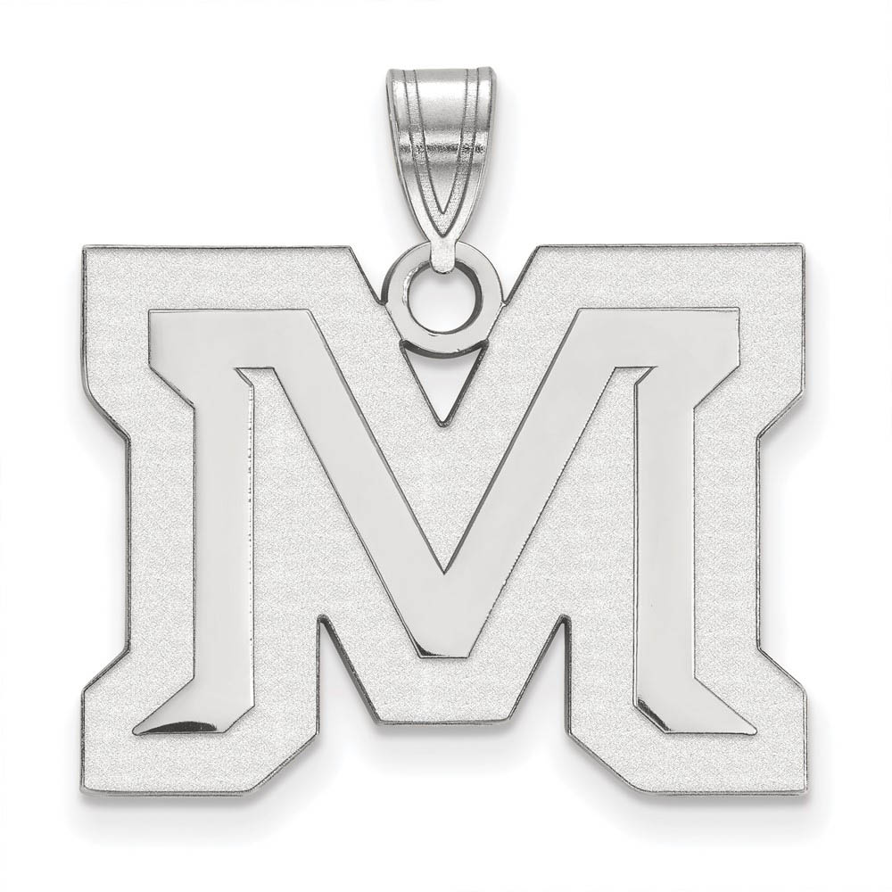 10k White Gold Montana State Large 'M' Pendant