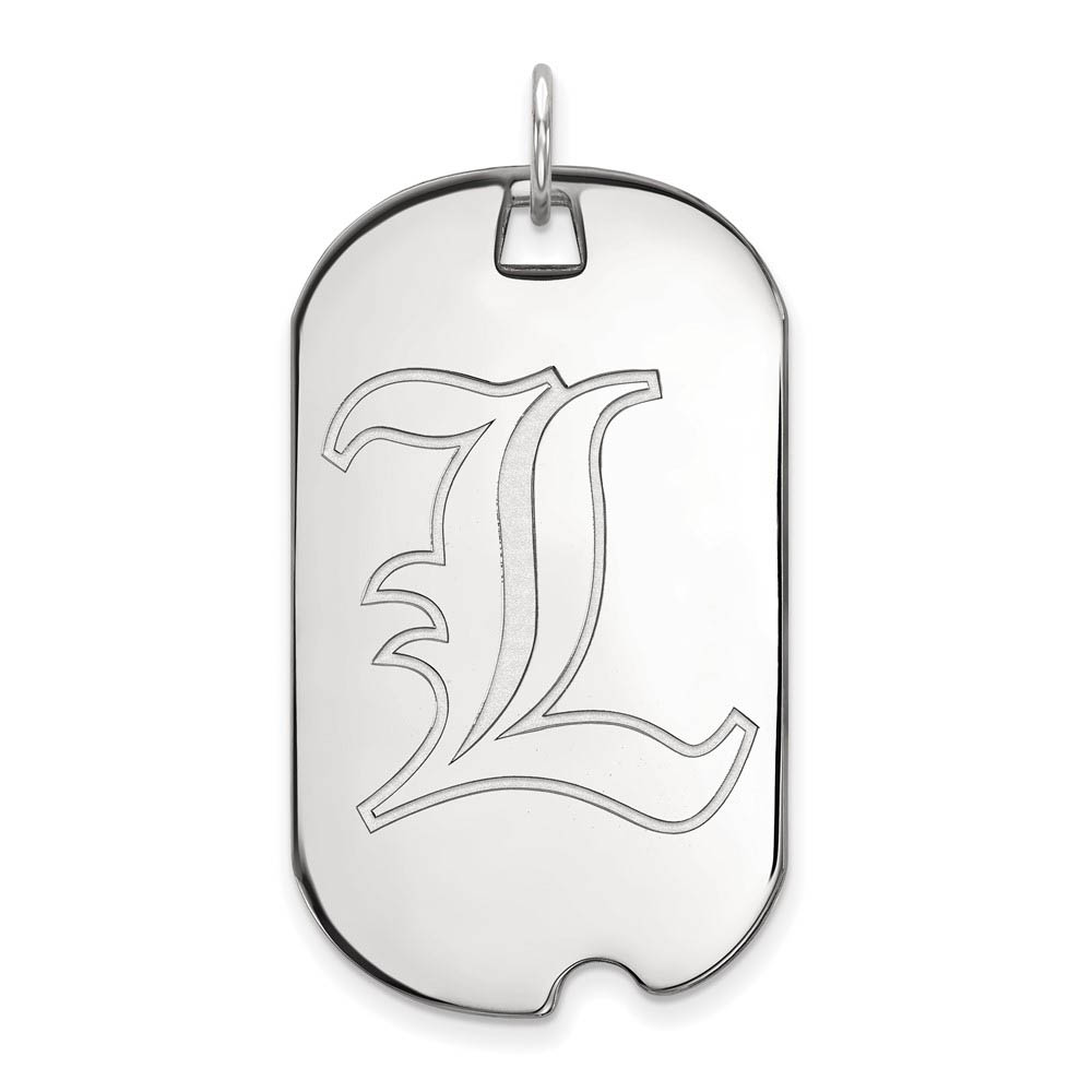 10k White Gold U. of Louisville Dog Tag Pendant