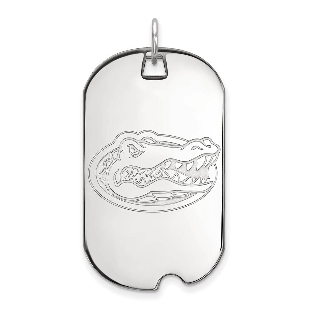 10k White Gold U of Florida Dog Tag Pendant
