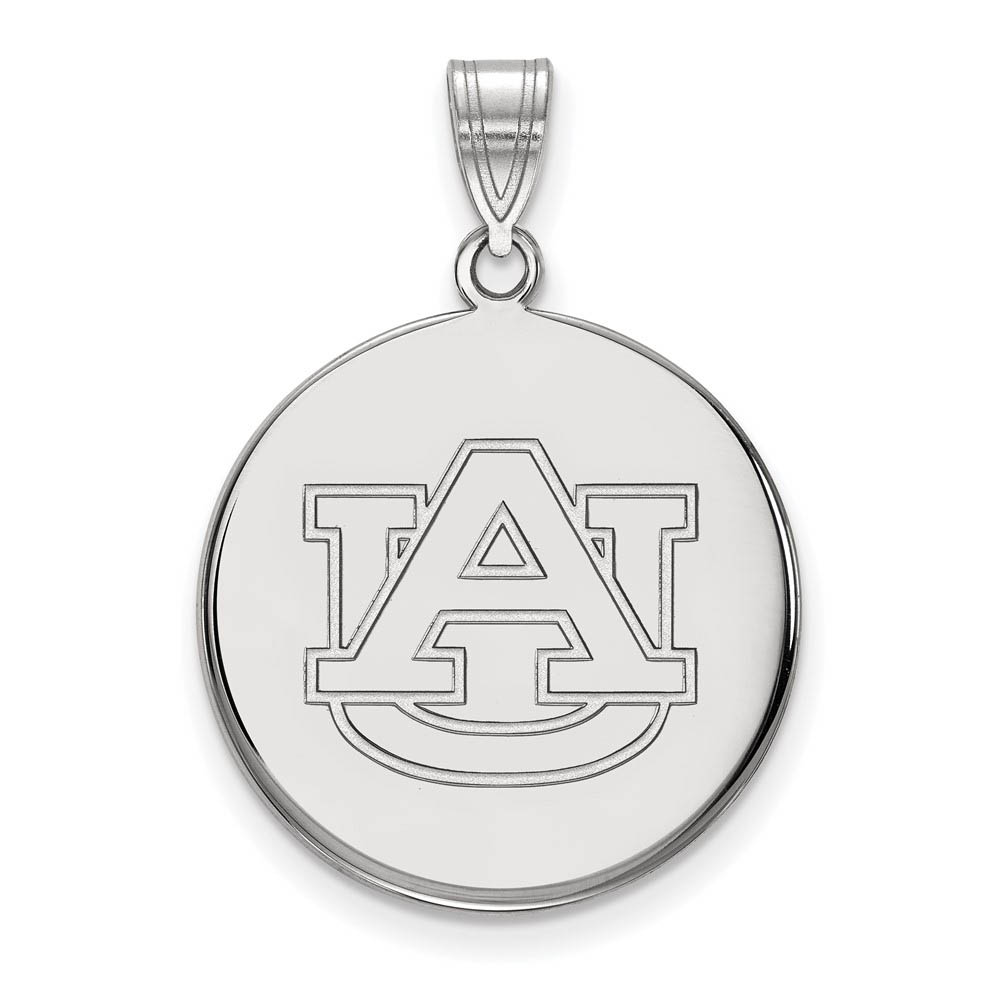 10k White Gold Auburn U Disc Pendant