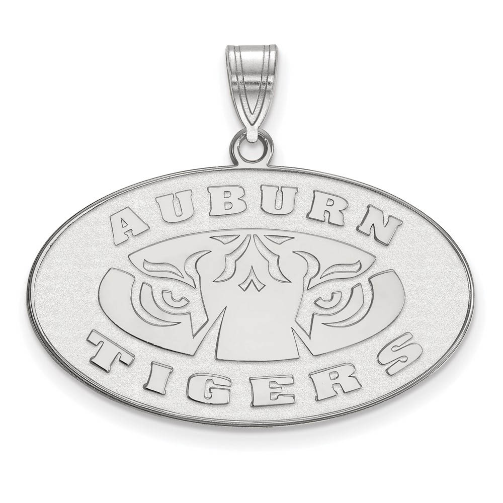 10k White Gold Auburn U Logo Pendant