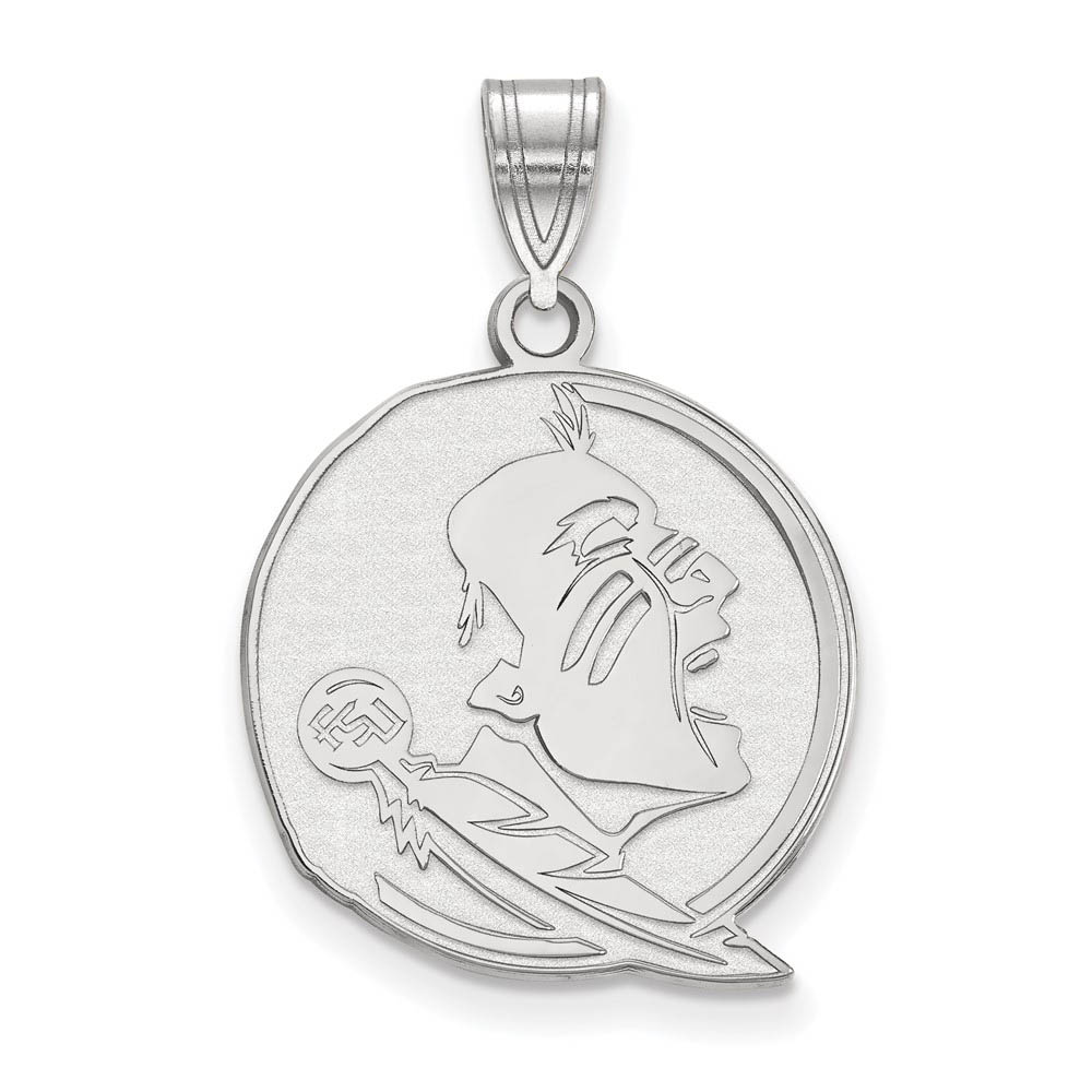 10K White Gold Florida State Mascot Disc Pendant