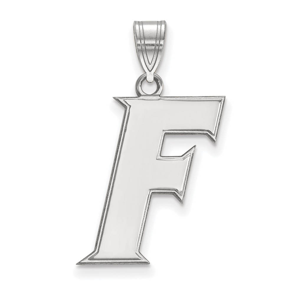 10k White Gold U of Florida Initial F Pendant