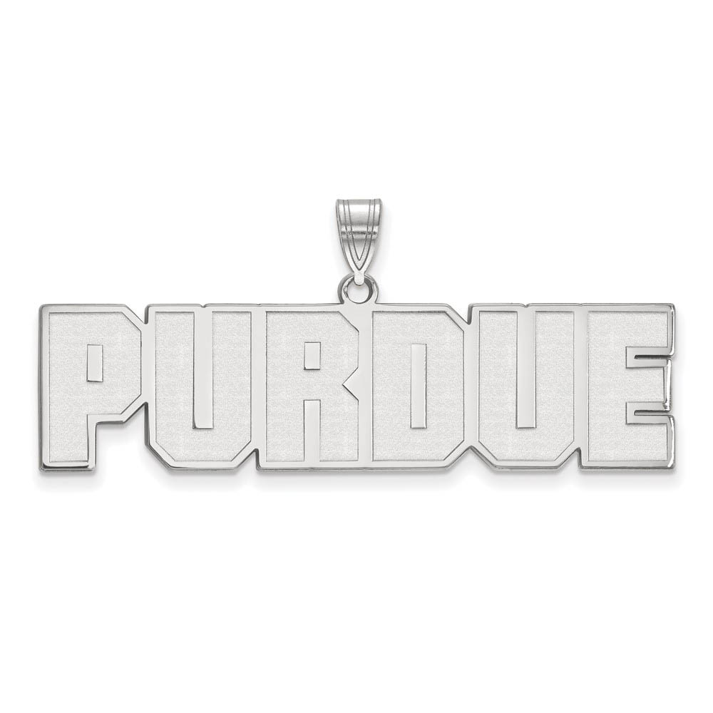 10k White Gold Purdue Script Pendant