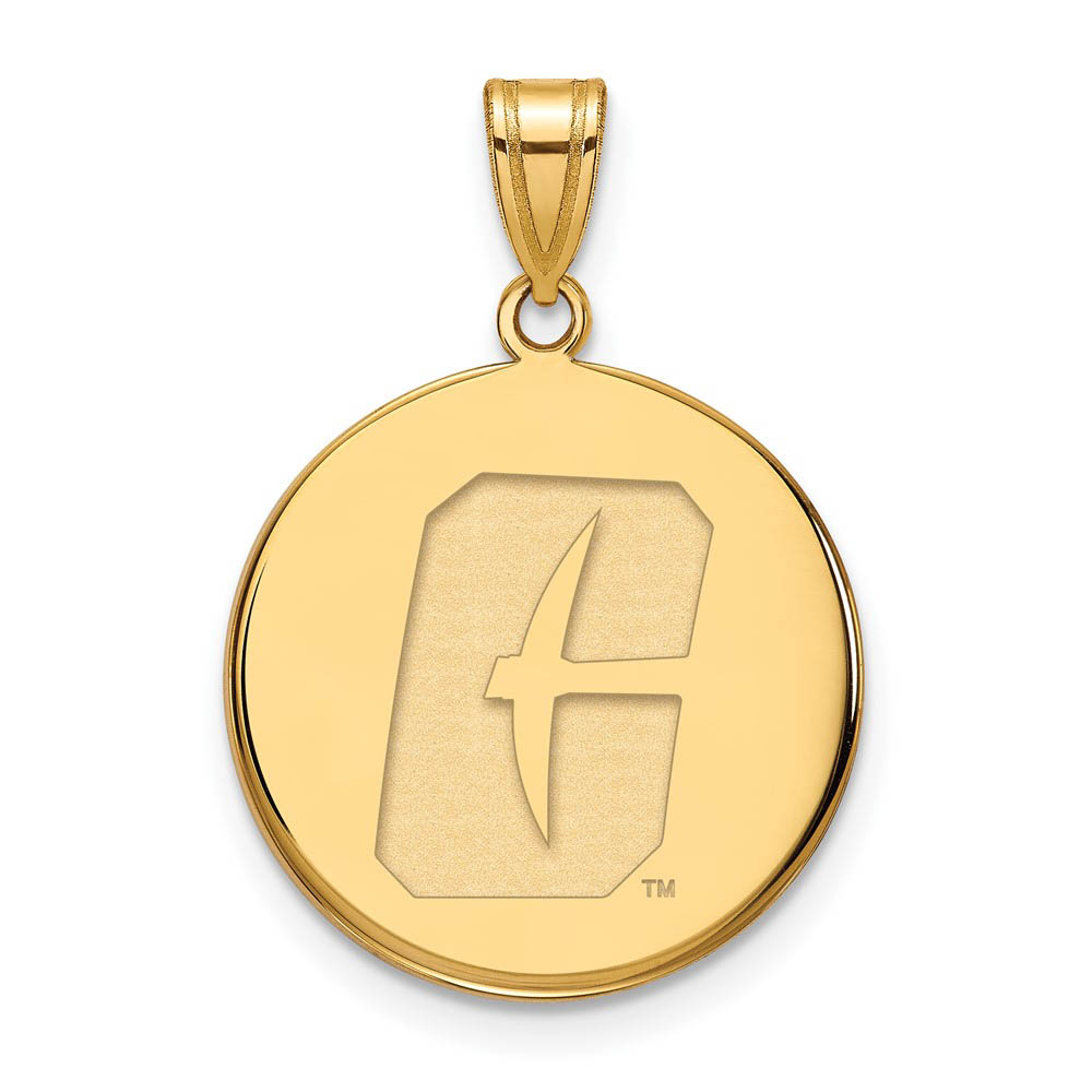 10k Yellow Gold North Carolina at Charlotte Disc Pendant
