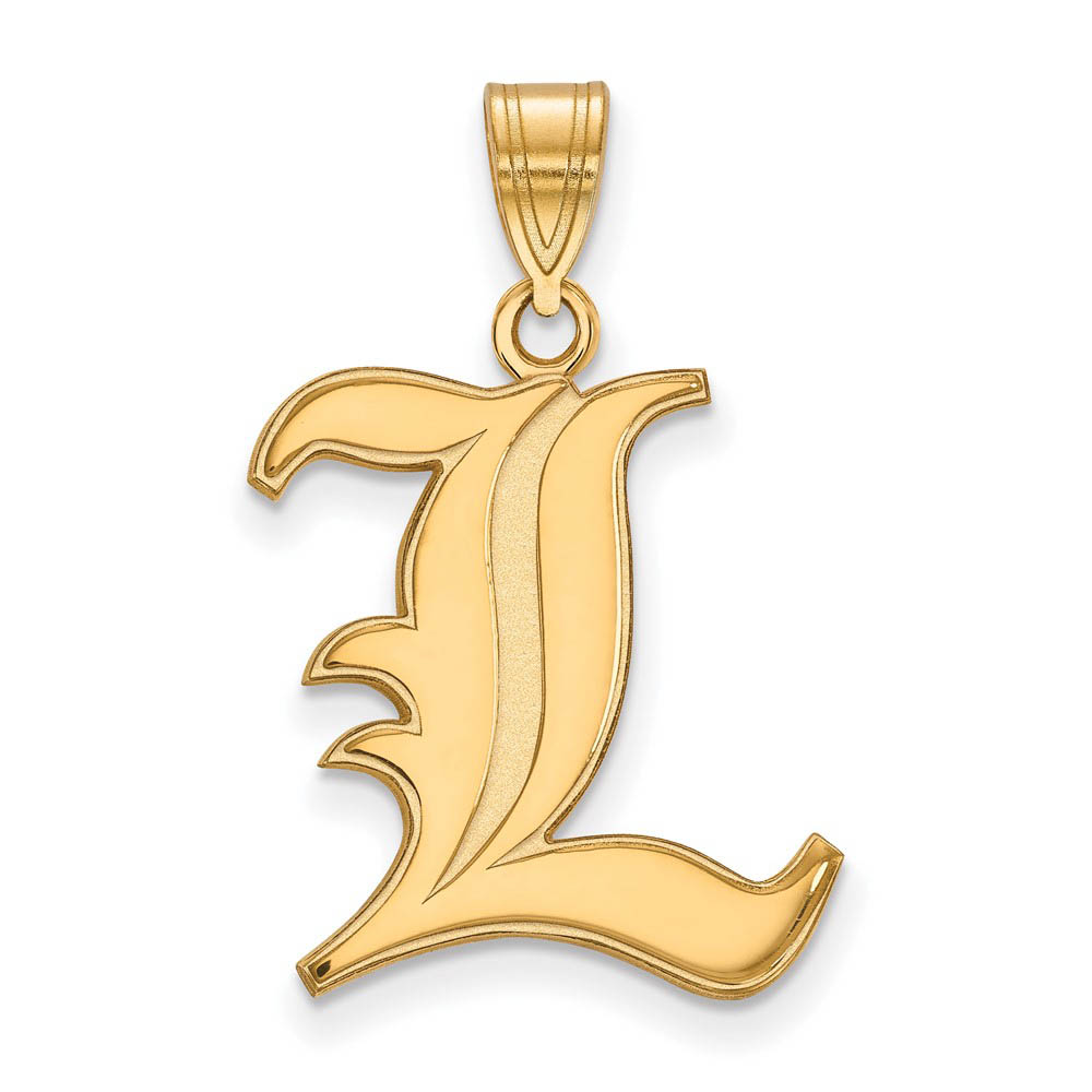 10k Yellow Gold U. of Louisville Large 'L' Pendant