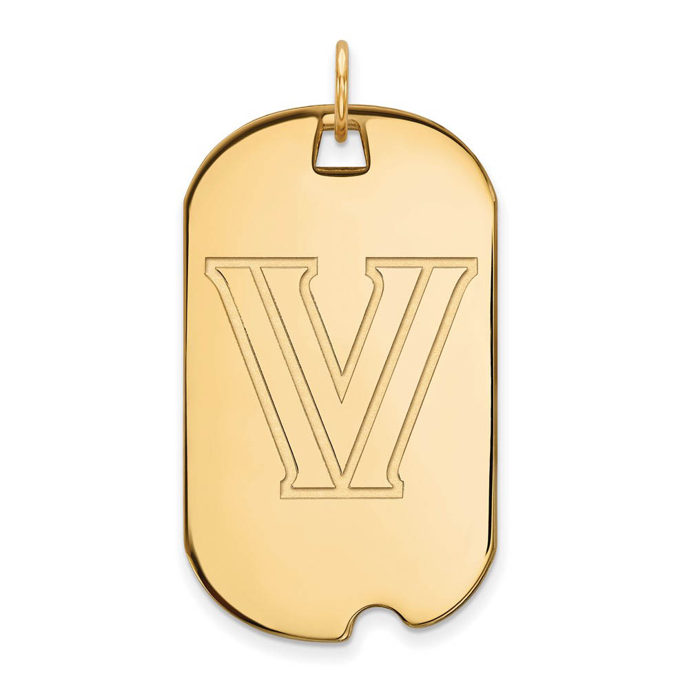 10k Yellow Gold Villanova U. Logo Dog Tag Pendant