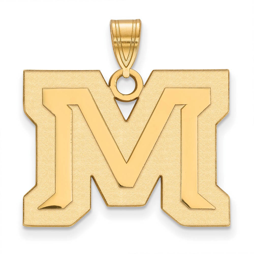 10k Yellow Gold Montana State Large 'M' Pendant
