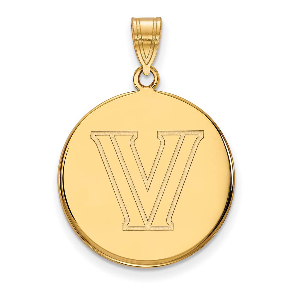10k Yellow Gold Villanova U. Logo Disc Pendant