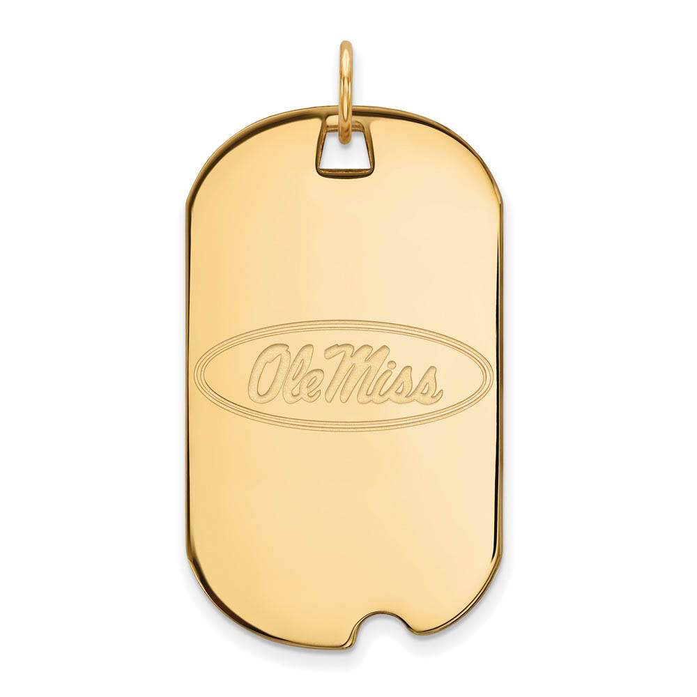 10k Yellow Gold U. of Mississippi Dog Tag Pendant