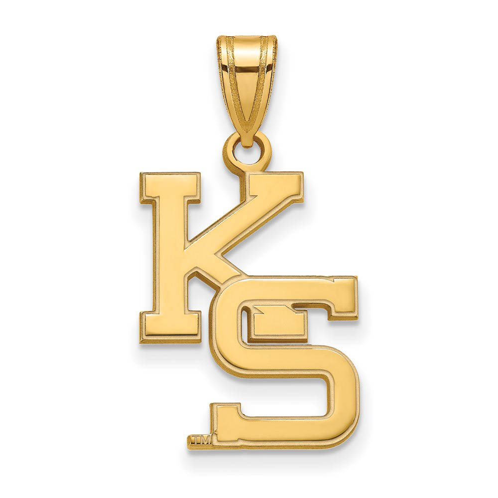 10k Yellow Gold Kansas State 'KS' Pendant