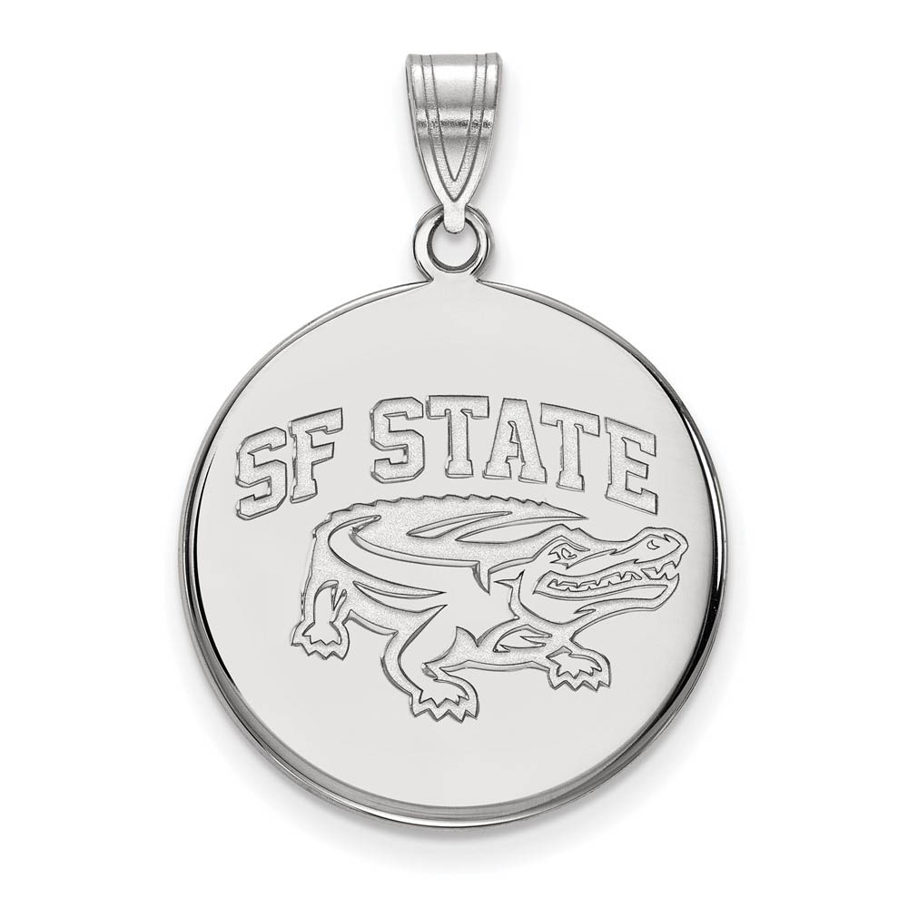 14k White Gold San Francisco State Disc Pendant