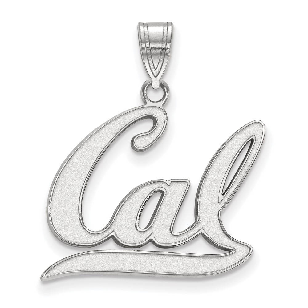 14k White Gold California Berkeley Script 'Cal' Pendant