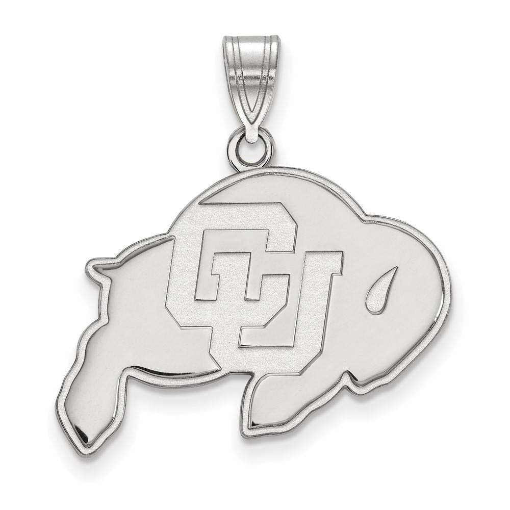14k White Gold U of Colorado 'CU' Mascot Pendant