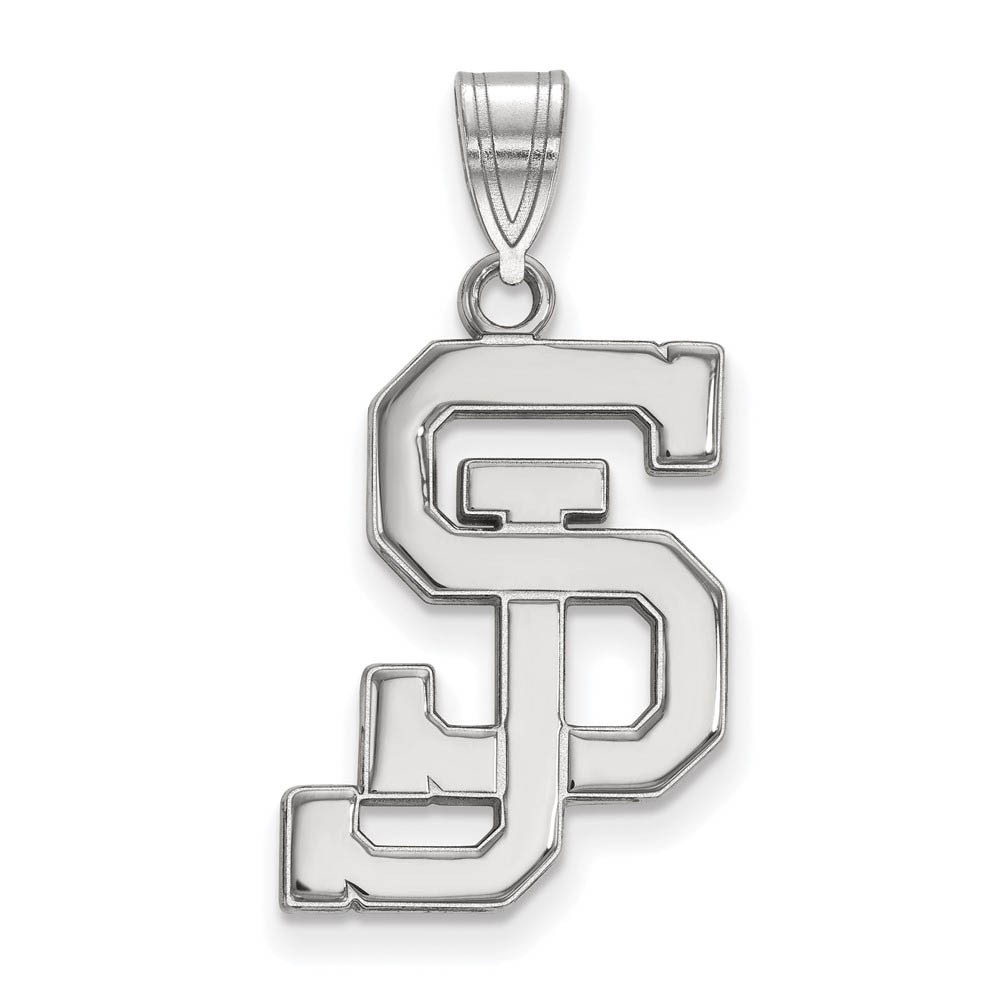 14k White Gold San Jose State Pendant