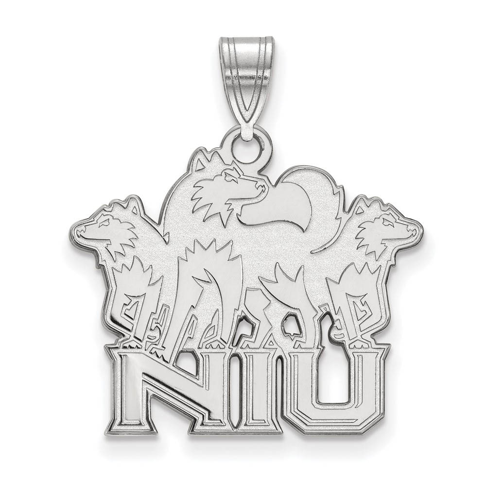 14k White Gold Northern Illinois U. Logo Pendant