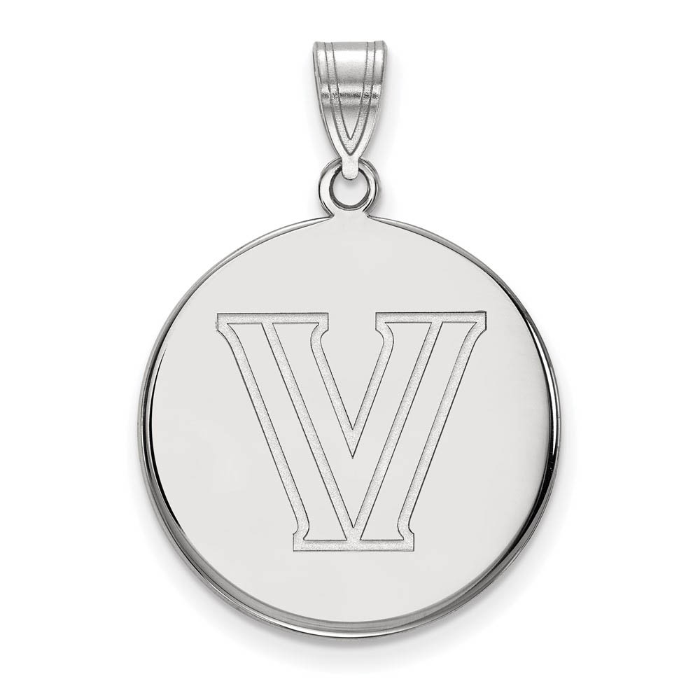 14k White Gold Villanova U. Logo Disc Pendant
