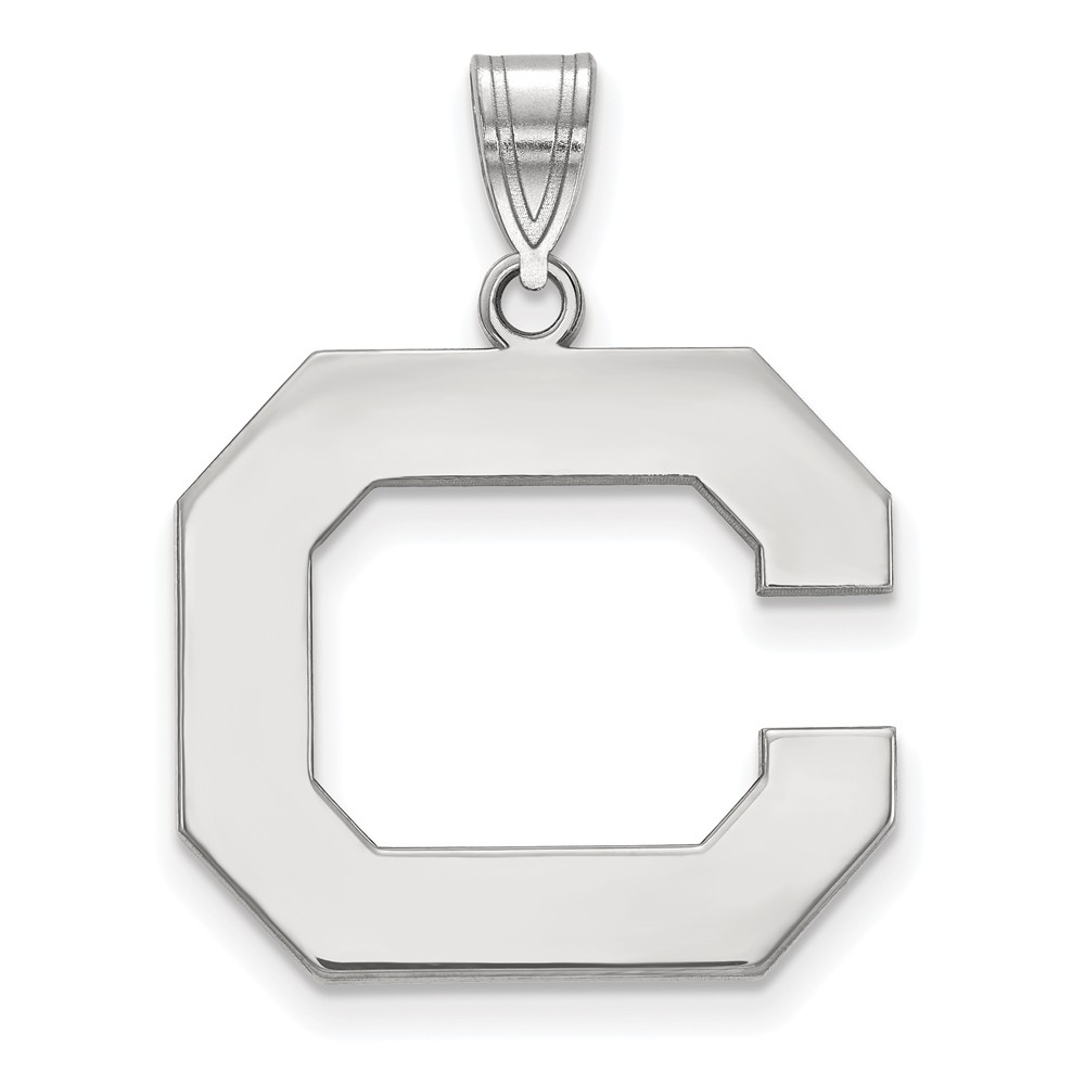 14k White Gold California Berkeley Initial C Pendant