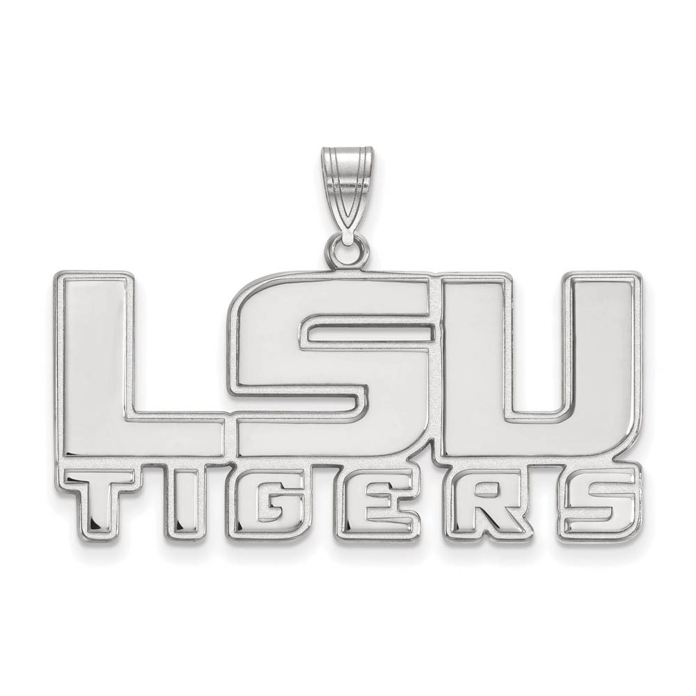 14k White Gold Louisiana State 'LSU TIGERS' Pendant
