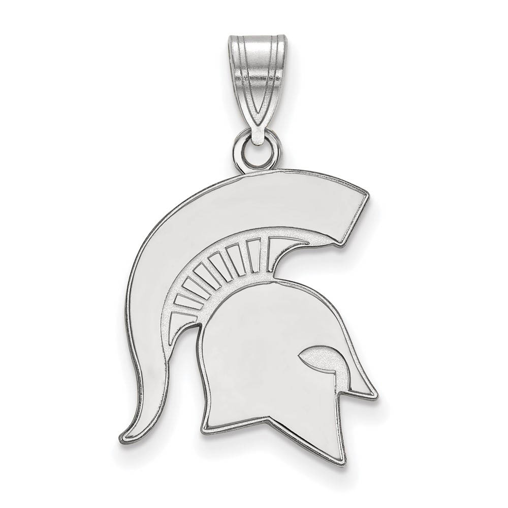 14k White Gold Michigan State Logo Pendant