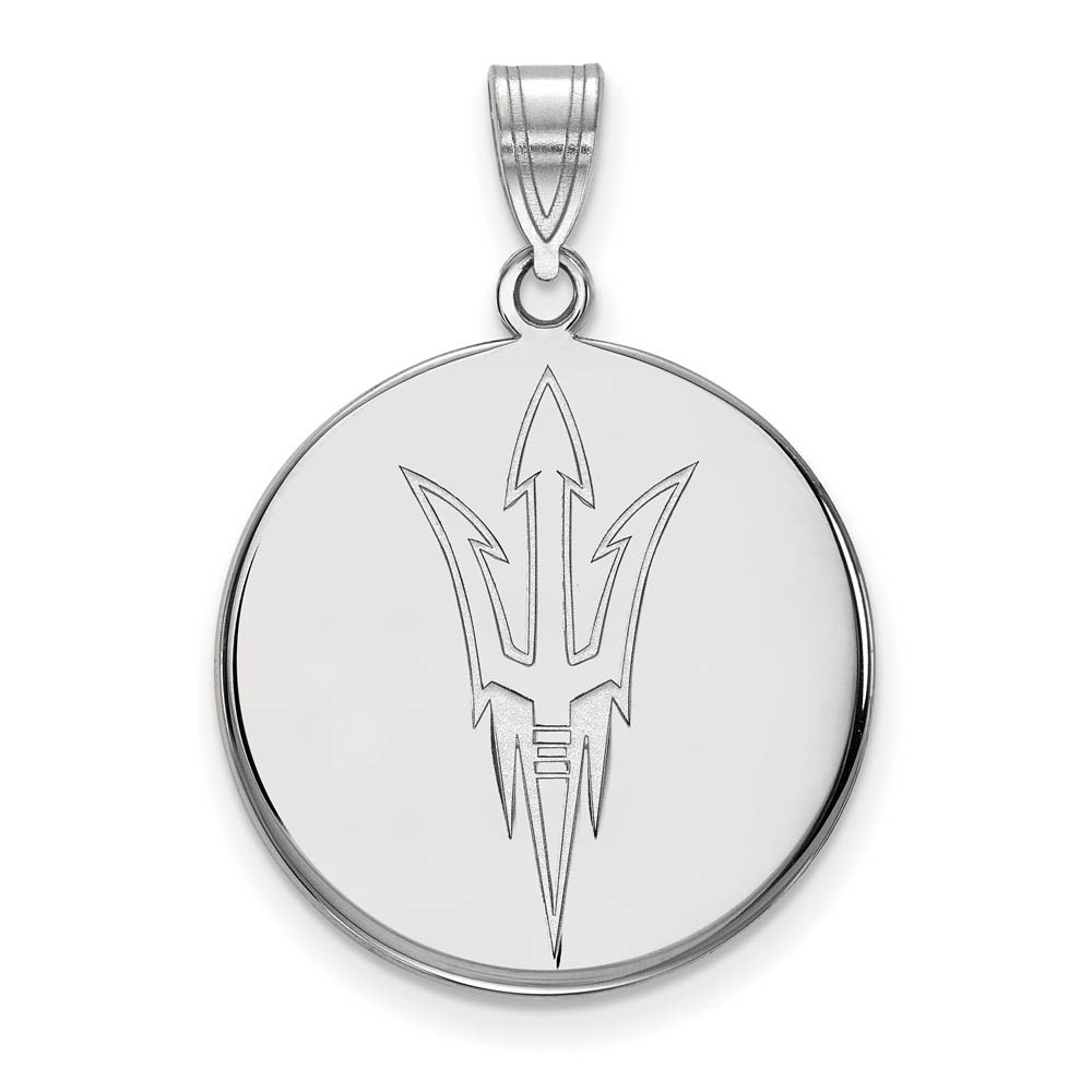 14k White Gold Arizona State Disc Logo Pendant