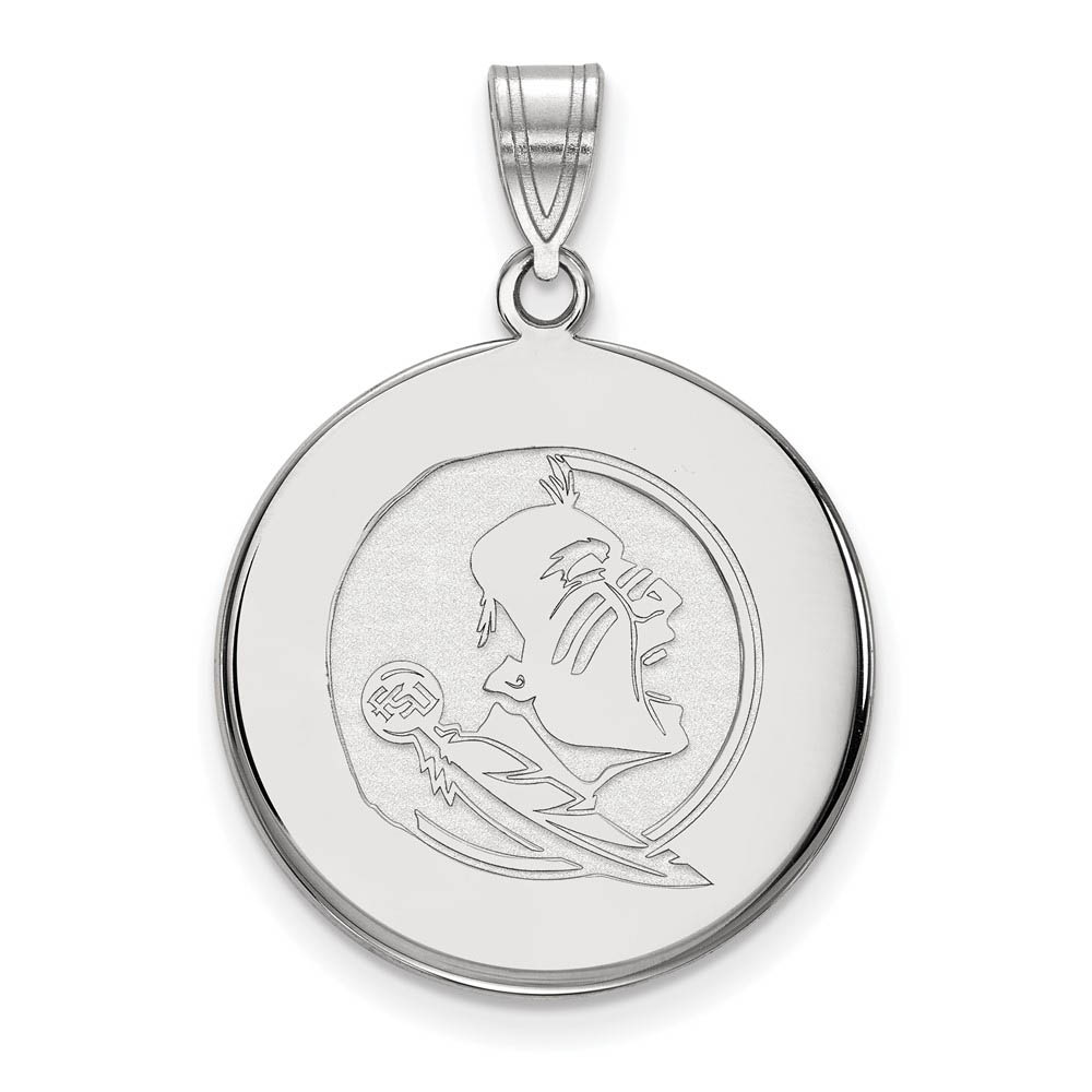 14K White Gold Florida State Disc Pendant