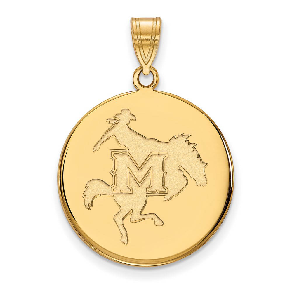 14k Yellow Gold McNeese State Disc Pendant
