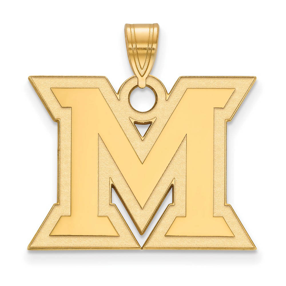 14k Yellow Gold Miami U Large Initial Pendant