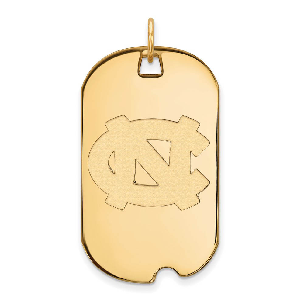 14k Yellow Gold North Carolina Dog Tag Pendant