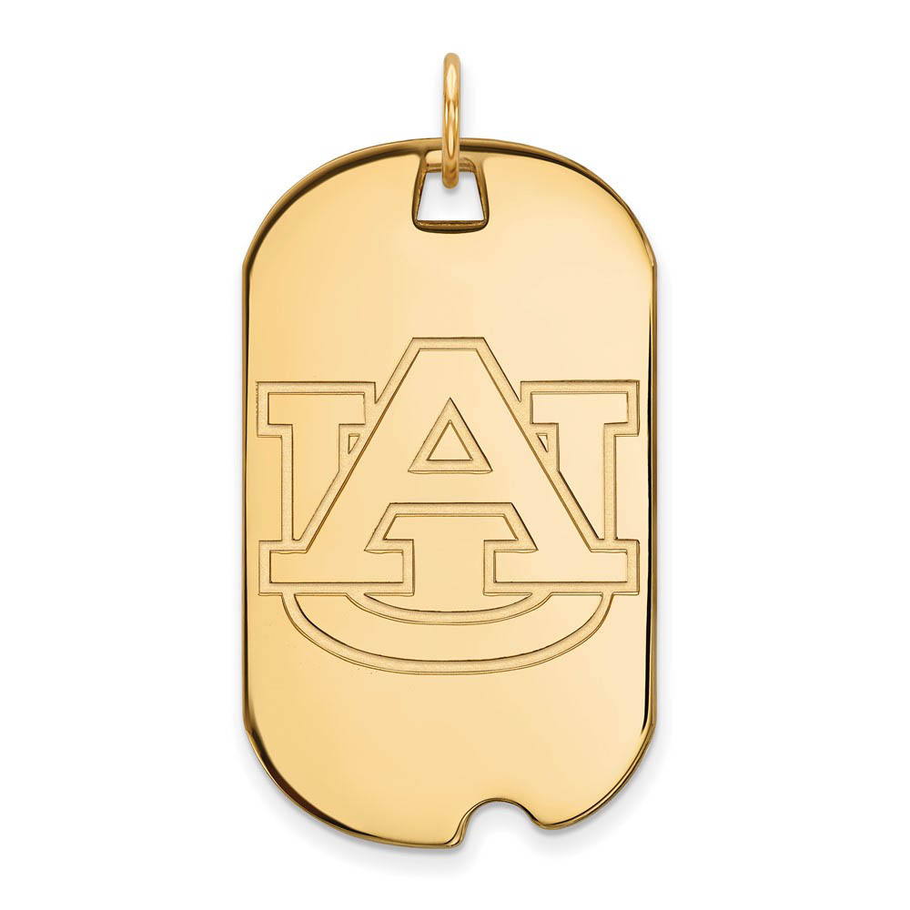 14k Yellow Gold Auburn U Dog Tag Pendant