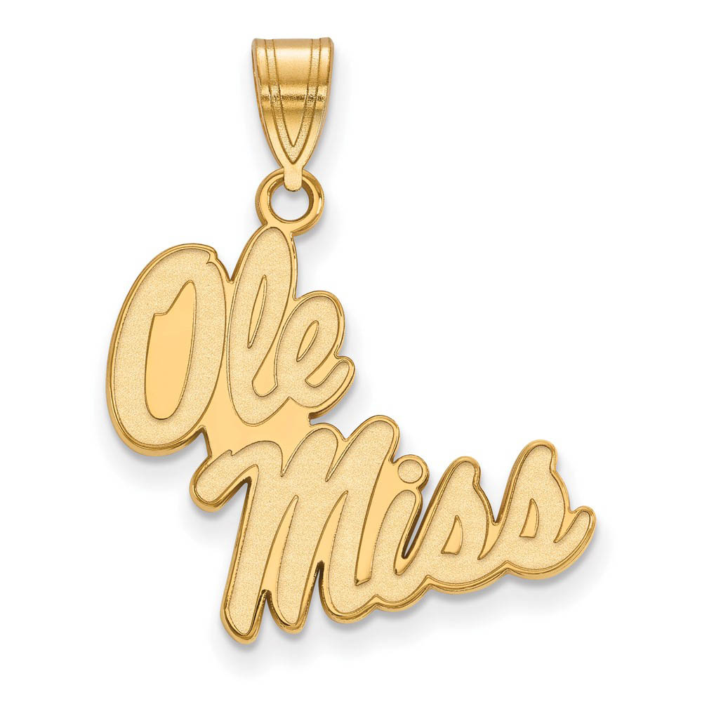 14k Yellow Gold U. of Mississippi 'Ole Miss' Pendant