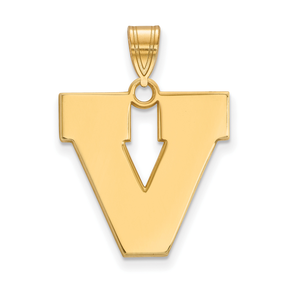 14k Yellow Gold U. of Virginia Initial V Pendant