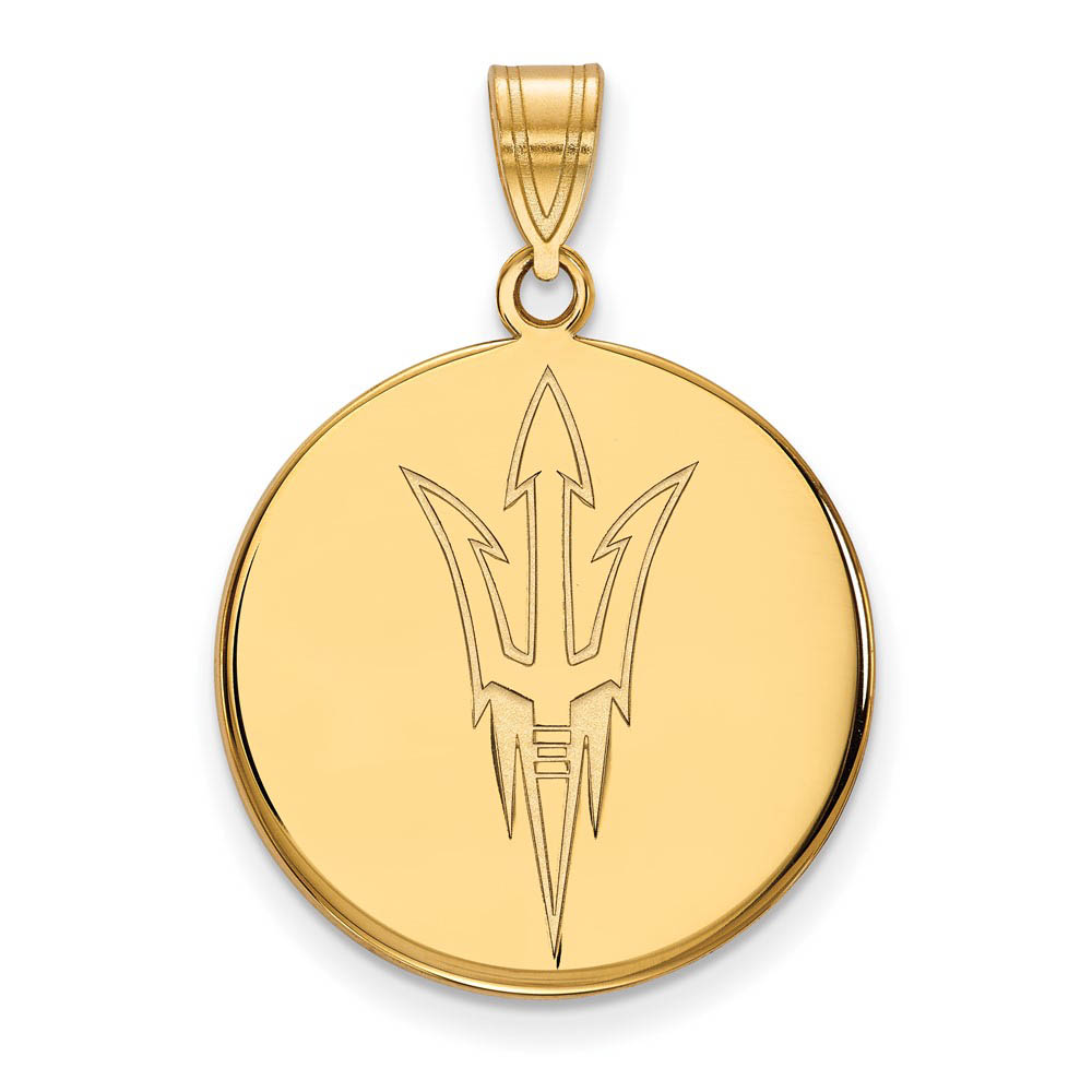 14k Yellow Gold Arizona State Disc Logo Pendant