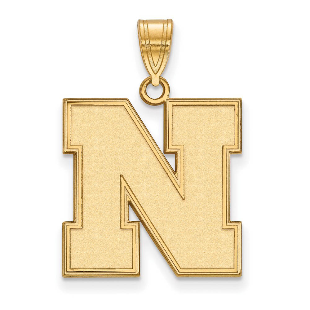 14k Yellow Gold U of Nebraska Initial N Pendant
