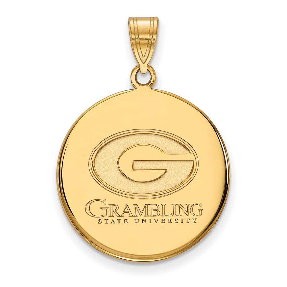 14k Gold Plated Silver Grambling State Disc Pendant